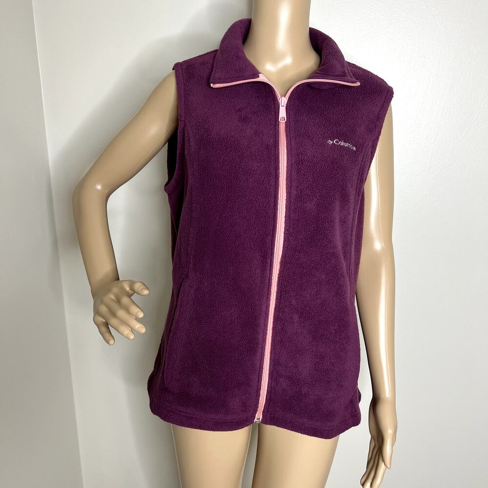 Columbia Purple Full Zip Fleece Vest